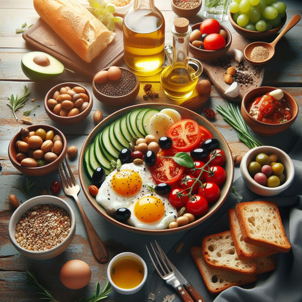 Café da manhã da dieta do mediterrâneo